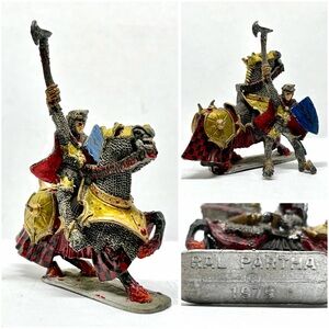 Vintage Ral Partha 1979 Pewter Diecast Painted Medieval Horse Knight Figurine